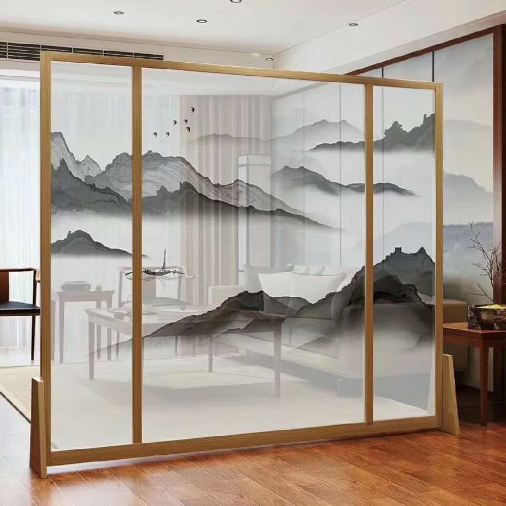 辦公室山水畫屏風案例